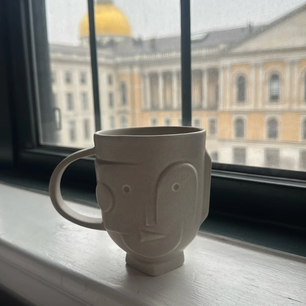 Utopia two-faced modern mug Mug by Jonathan Adler